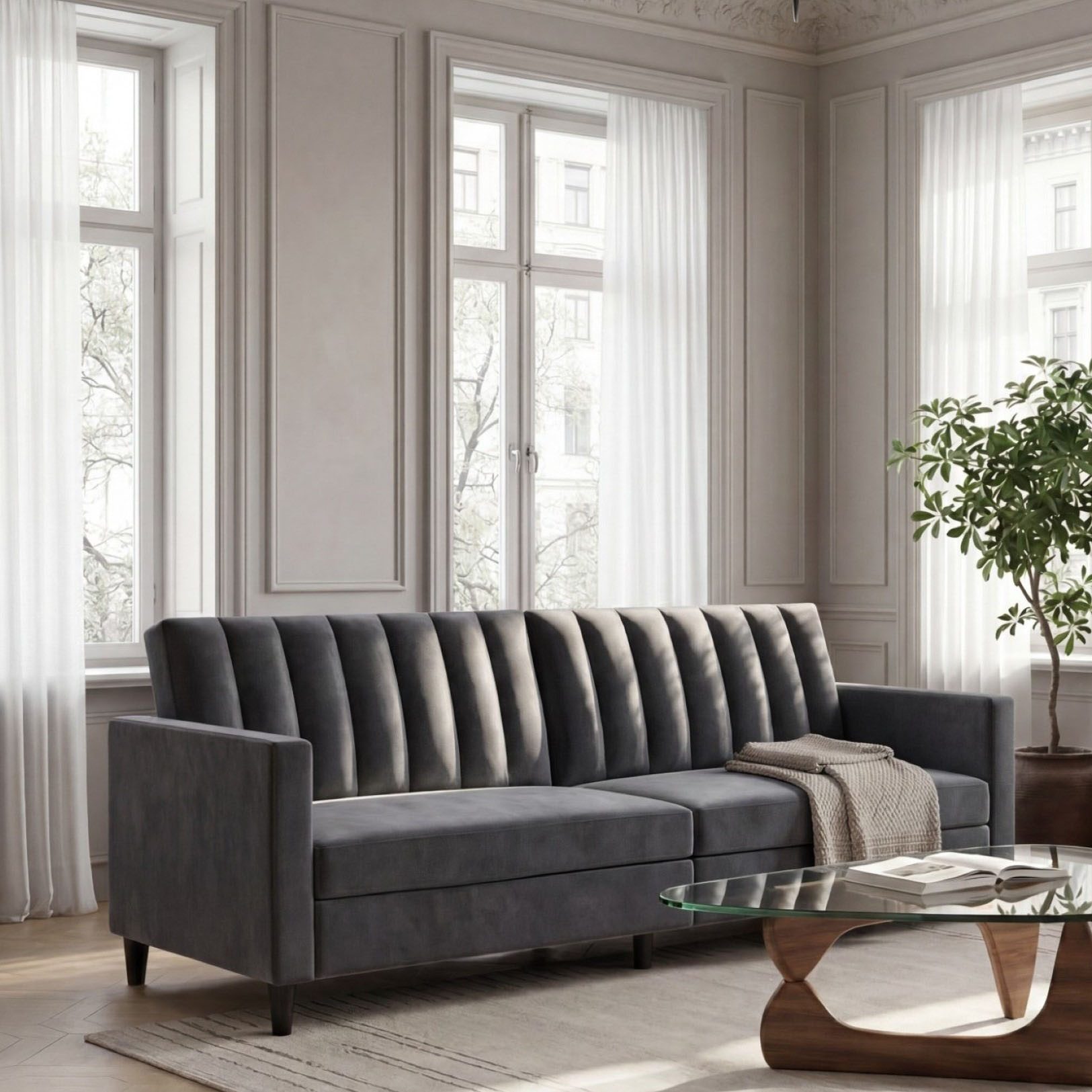 Dorel Home 3-Sitzer Celine, Rückenlehne 2-teilig und 3-fach verstellbar, Sitzhöhe 43 cm