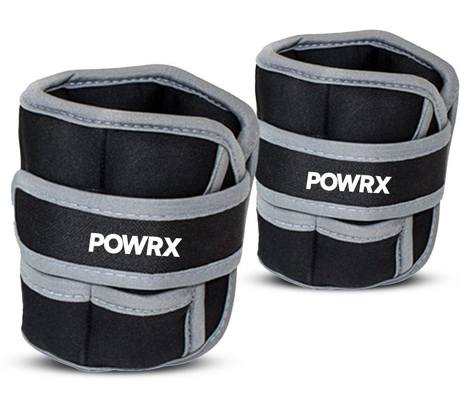 POWRX Gewichtsmanschette Gewichtsmanschetten einstellbar Fuß +  Hand-Gewichte 2x1/2kg (Paar), Schwarz (2x2kg) Einstellbarneopren