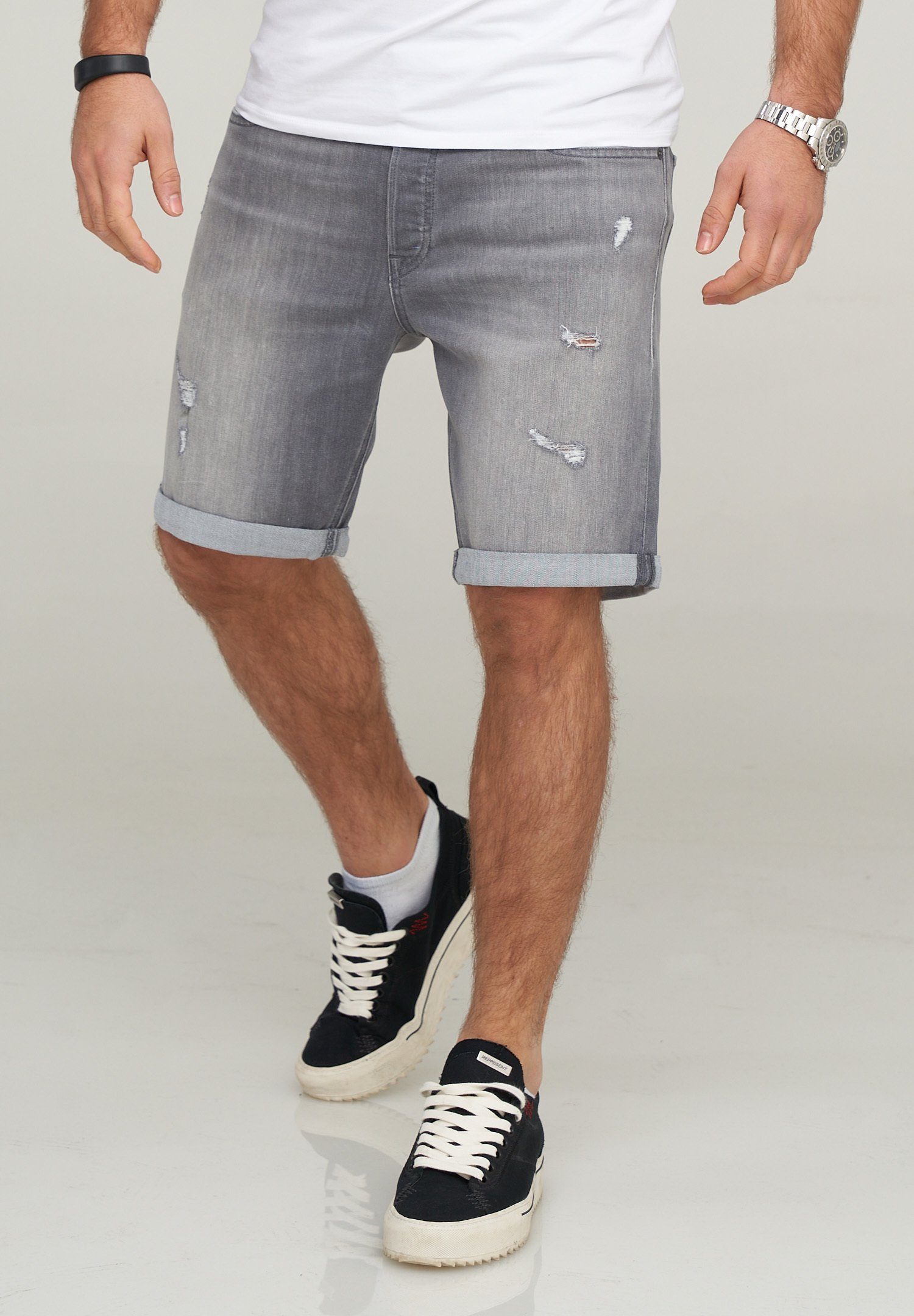 Jack & Jones Jeansshorts RICK JJARIS Grey Denim