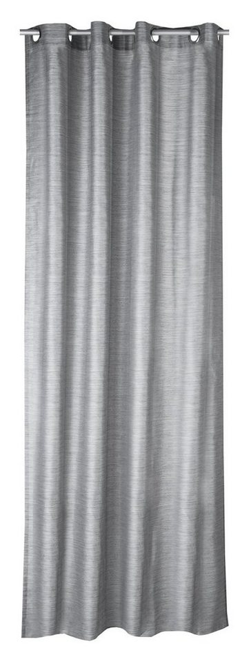 Vorhang Ösenvorhang KIRA, Grau, B 135 cm, L 245 cm, Ösen, halbtransparent,  für ein gemütliches Ambiente