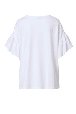 Sara Lindholm Rundhalsshirt T-Shirt oversized Schriftzug Rüschen-Halbarm