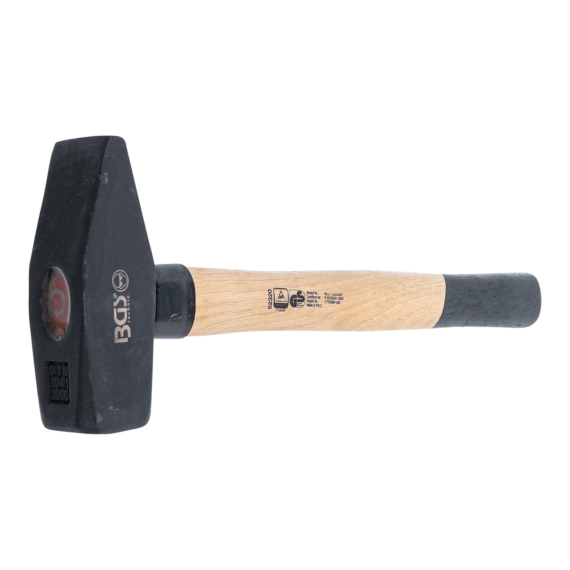 BGS technic Hammer BGS Schlosserhammer 52320, Hickory-Stiel, DIN 1041, 2000 g