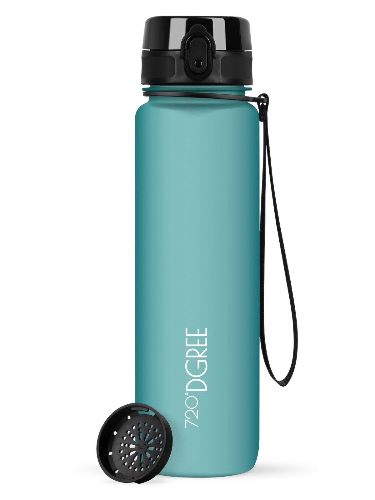 720°DGREE Trinkflasche Trinkflasche uberBottle softTouch mit Sieb ocean blue 1l
