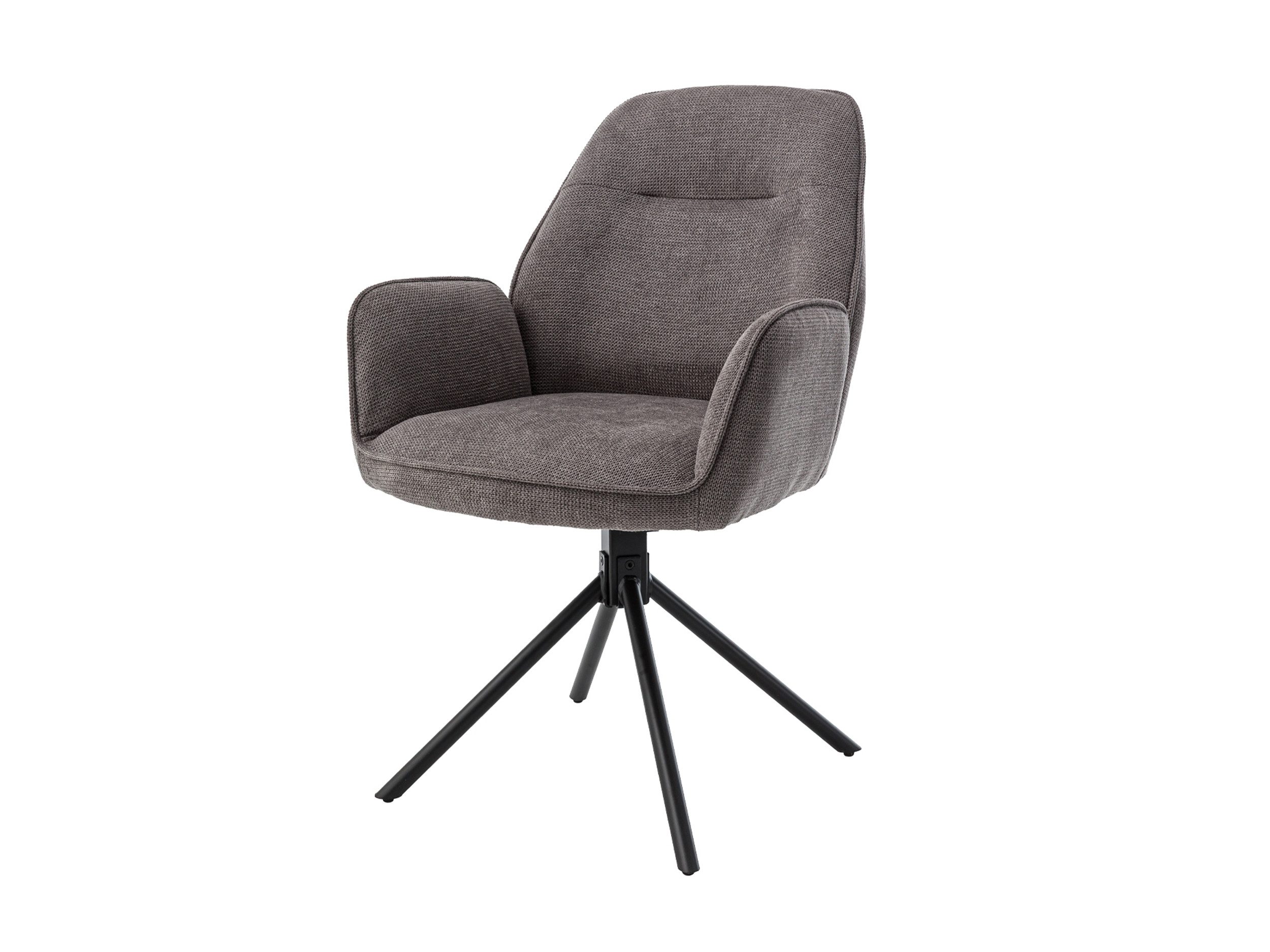 Massivart® Polsterstuhl drehbar 180 Grad, Esszimmerstuhl, Stoffbezug Chenille-Optik, »Malita«, Metallgestell schwarz matt · automatische Rückstellung