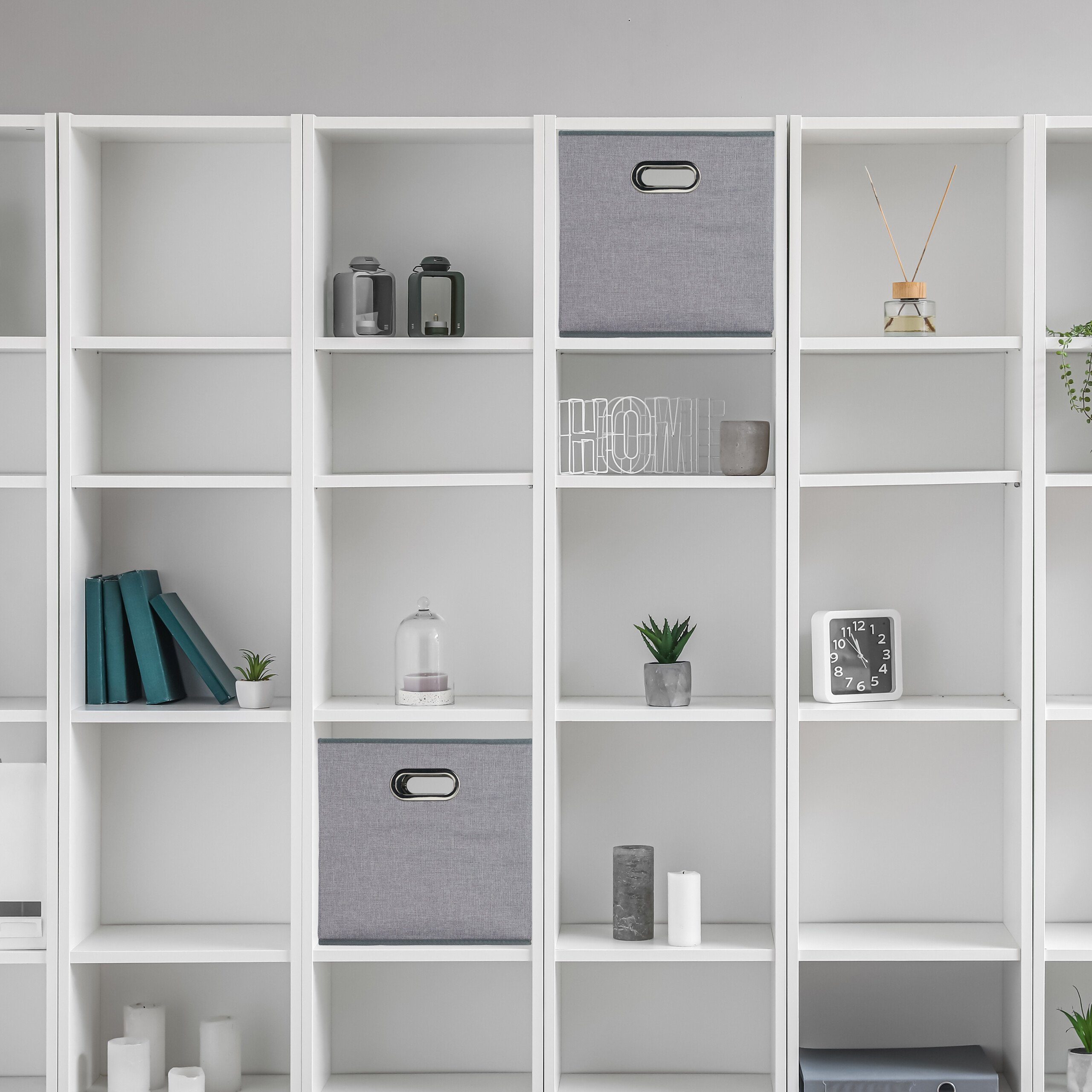 relaxdays Aufbewahrungsbox Graue Aufbewahrungsbox im 2er günstig online kaufen