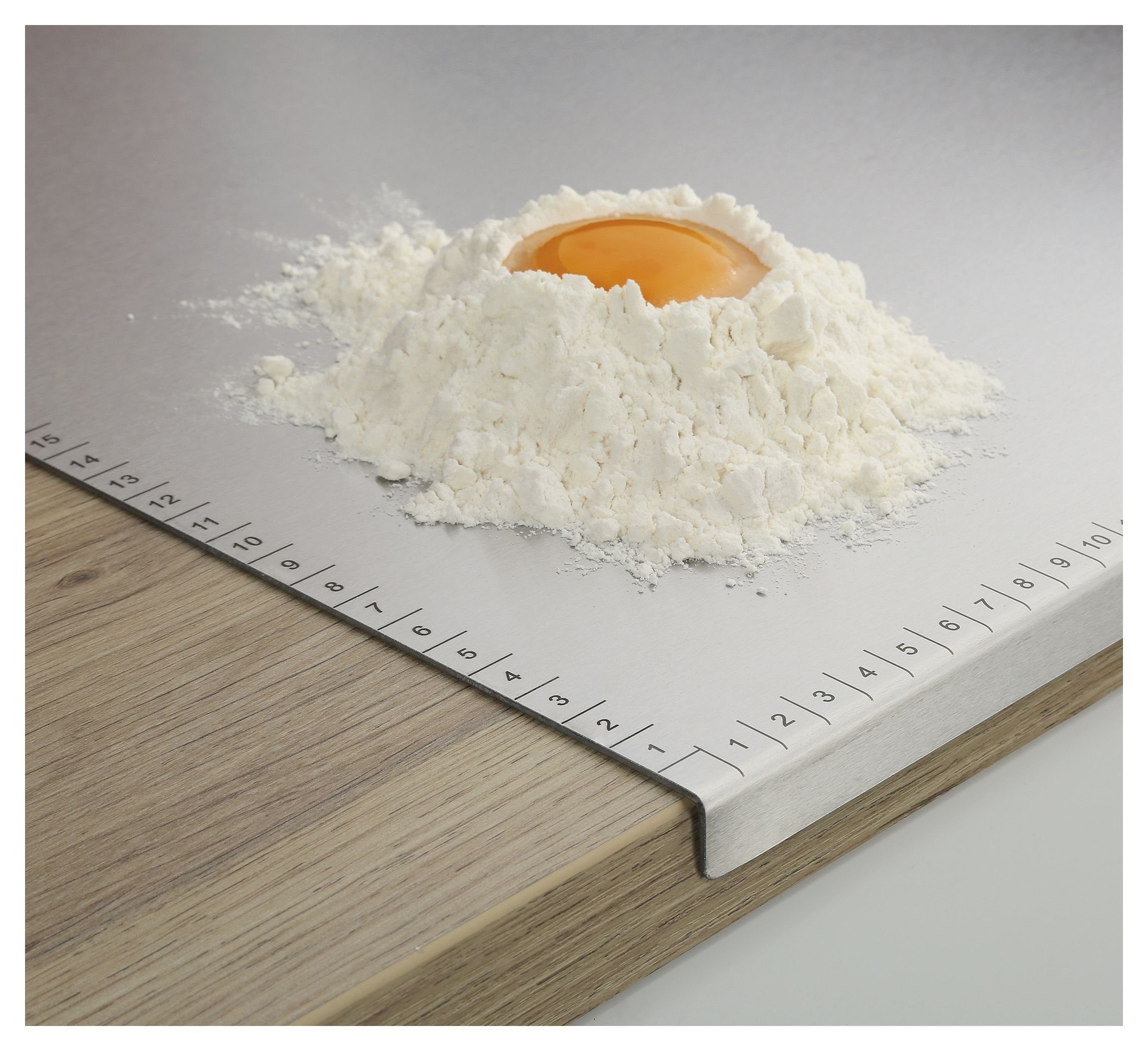 Küchenbrett Edelstahl 60x50cm Backbrett Küchenarbeitsplatte ZASSENHAUS Backbrett