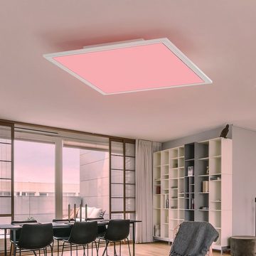 Briloner Leuchten LED Deckenleuchte, LED-Leuchtmittel fest verbaut, Kaltweiß, Warmweiß, Neutralweiß, Tageslichtweiß, Farbwechsel, LED Panel Ein-/ Aufbau Deckenleuchte dimmbar RGB Farbwechsel L 29,5 cm