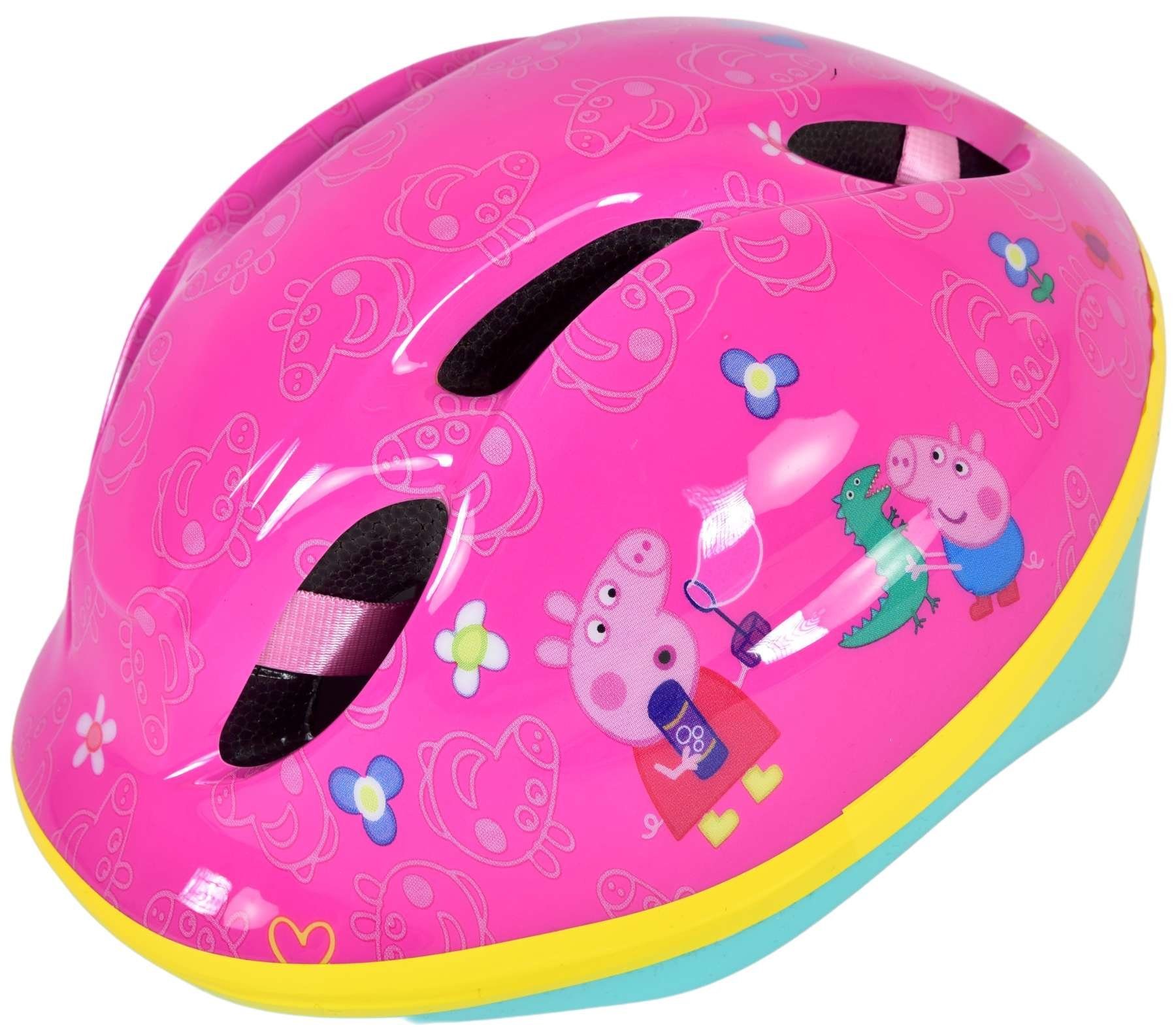 TPFSports Kinderfahrradhelm Peppa Pig Fahrrad / Skate Helm 51-55cm (Kinderhelm Freizeithelm 51-55cm Radhelm), verstellbarer Fahrradhelm Skaterhelm