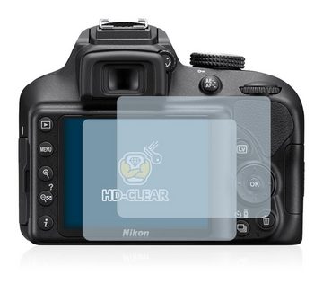 BROTECT Schutzfolie für Nikon D3400, Displayschutzfolie, 2 Stück, Folie klar