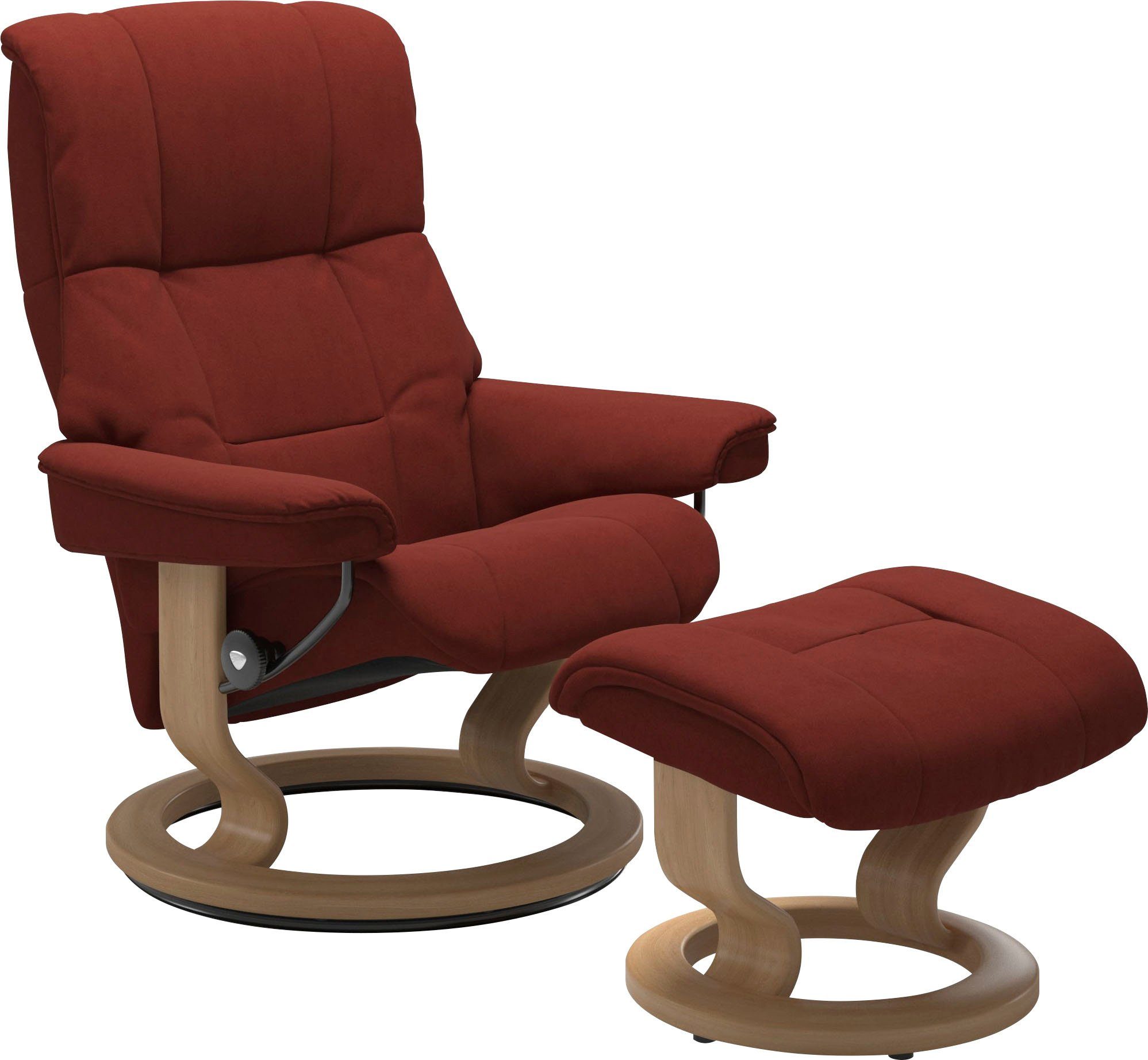 Eiche & (Set, S, mit Größe Base, Gestell M Classic Stressless® Hocker, Relaxsessel L, Mayfair mit Hocker), Relaxsessel mit