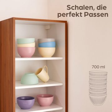 Cosumy Müslischale Matt Groß 700ml Porzellan auch als Servierschale & Suppenschale, Keramik, (6er Set, 6-tlg), Mikrowellengeeignet - Müsli Snackschale Schüsseln