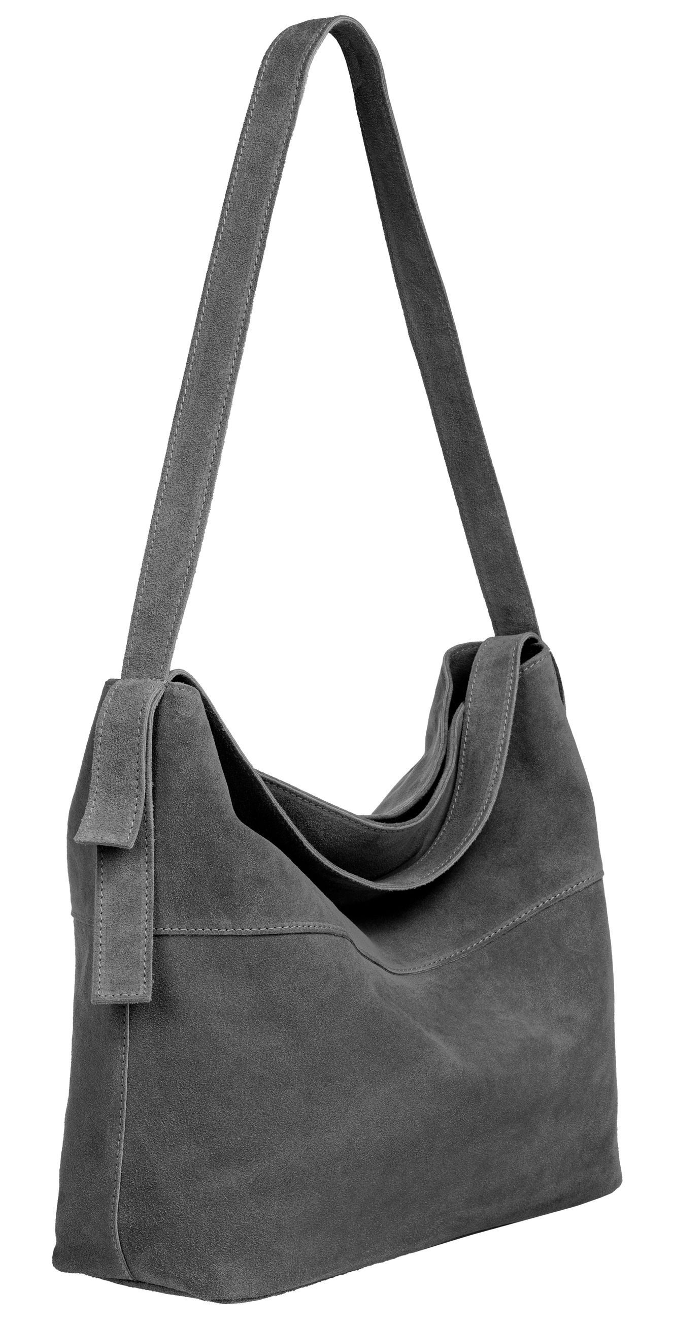 Caspar Schultertasche große Vintage Damen Leder günstig online kaufen
