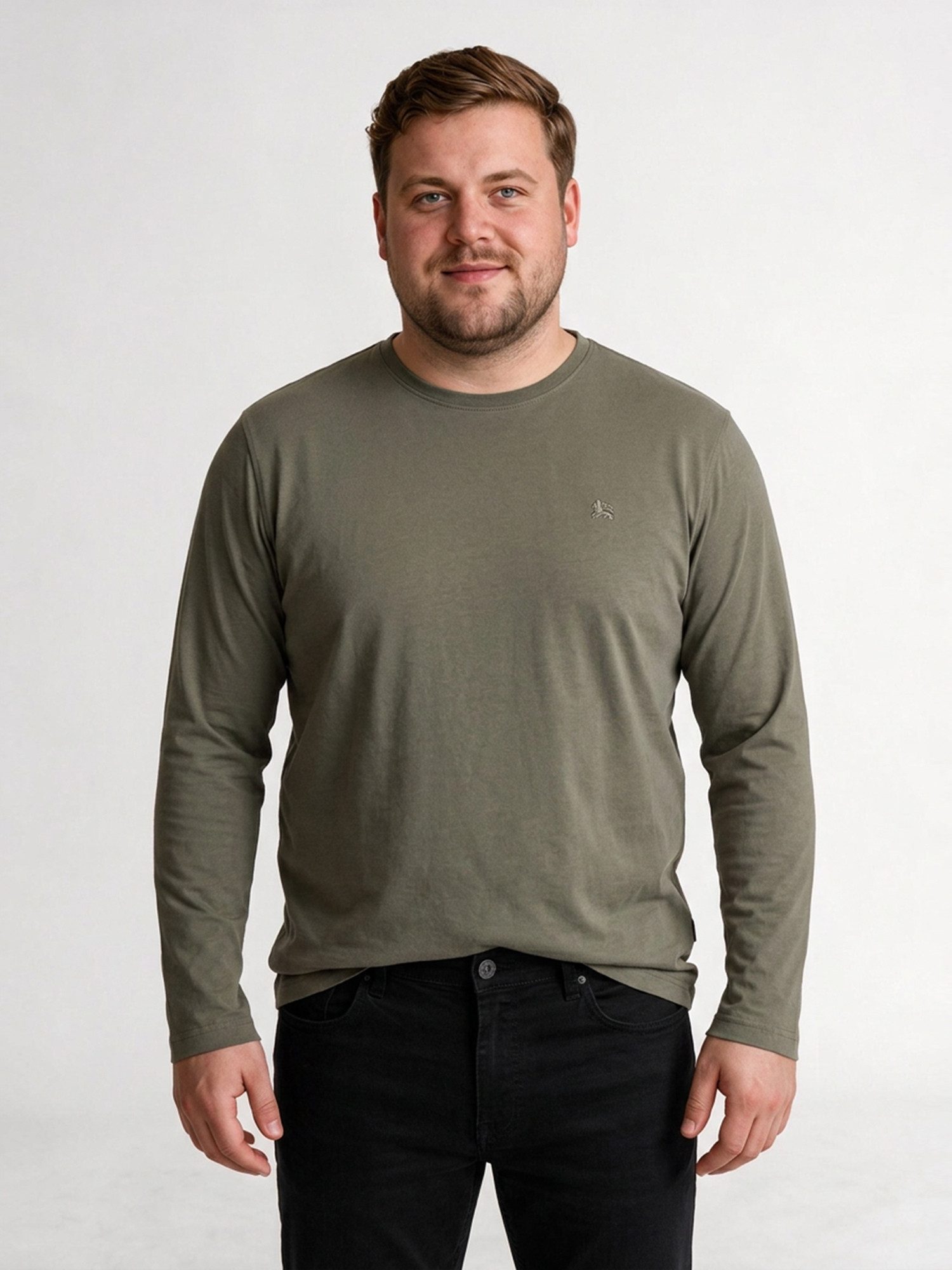 LERROS Sweatshirt Sweatshirt mit O-Neck aus Baumwolle in großen Größen