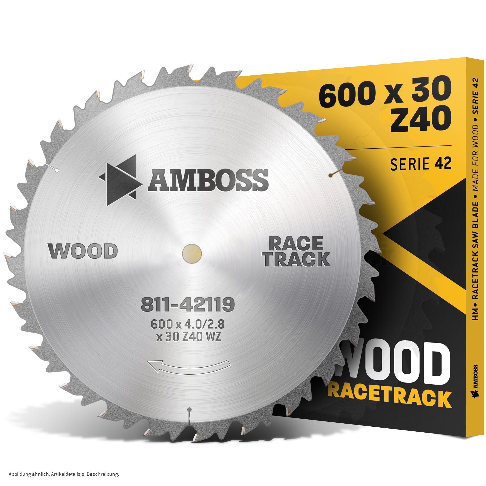 Amboss Werkzeuge Kreissägeblatt HM Kreissägeblatt - 600 x 4.2/2.8 x 30 Z40 WZ