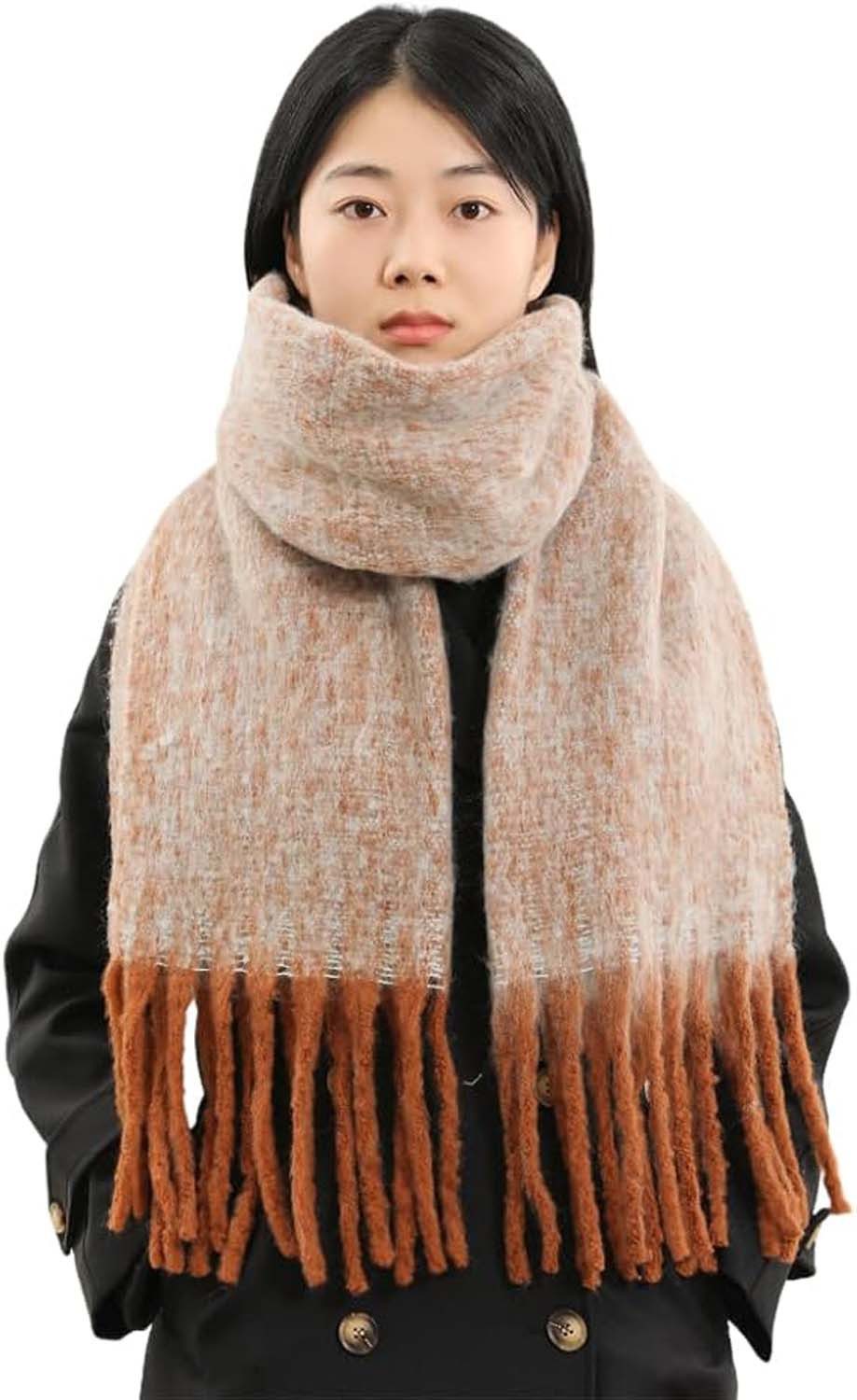 Oemmn Modeschal Damen Winter Halstuch Kuschelig Dicker Schal Tücher