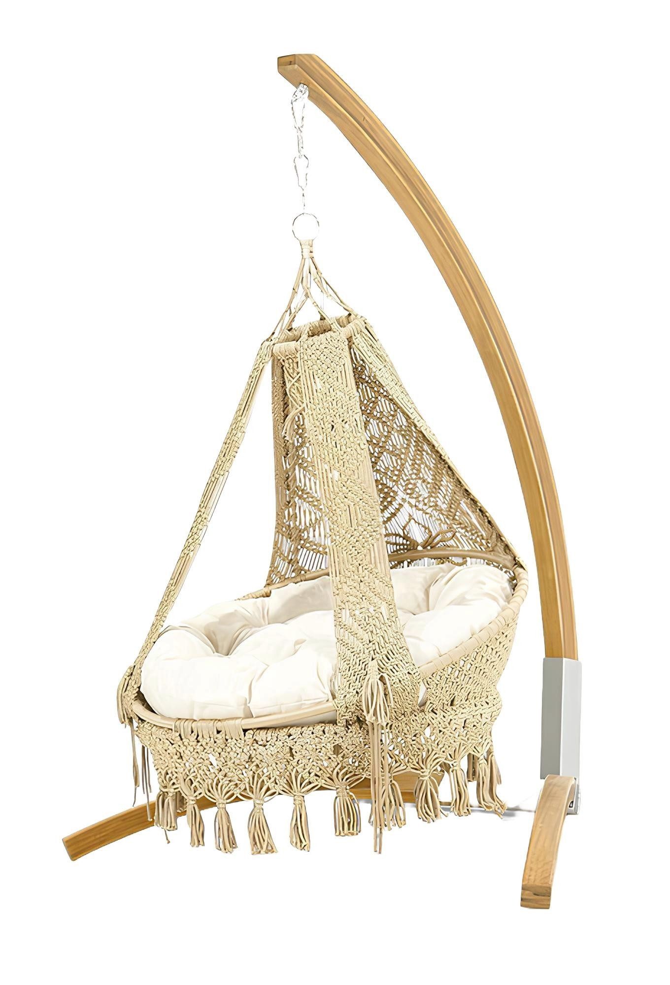 JVmoebel Hängestuhl Beiger Hängesessel Luxuriöse Gartenmöbel Schwingsessel Robuste Möbel (Hängesessel), Made in Europa