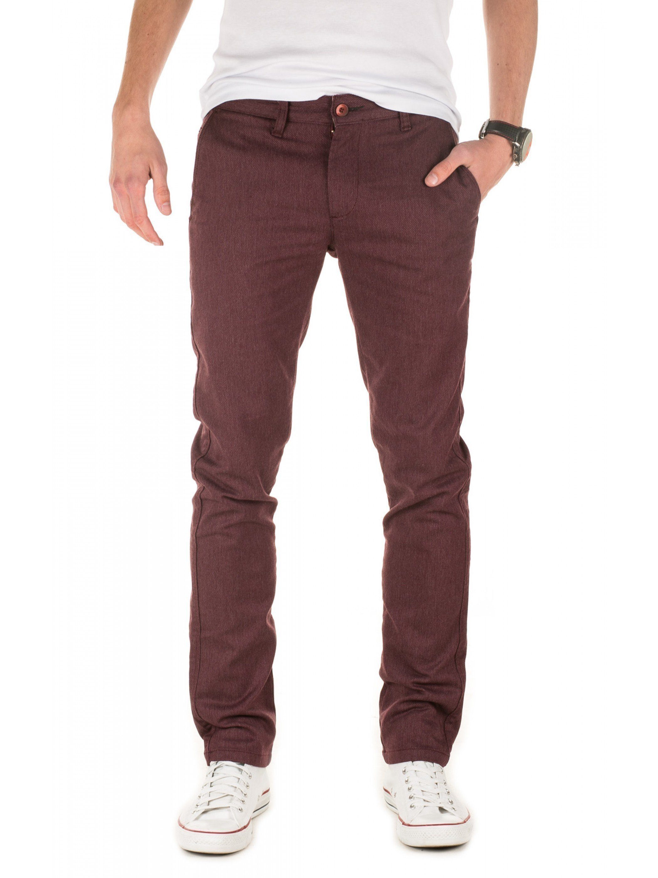 Fit WOTEGA (winetasting Chinohose Chinohose Rot Slim - 192118) Herren Pants WOTEGA Chino Allen