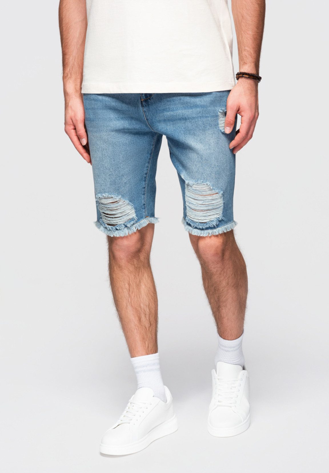 Jeansshorts Denim-Shorts für Männer mit Rissen und Löchern
