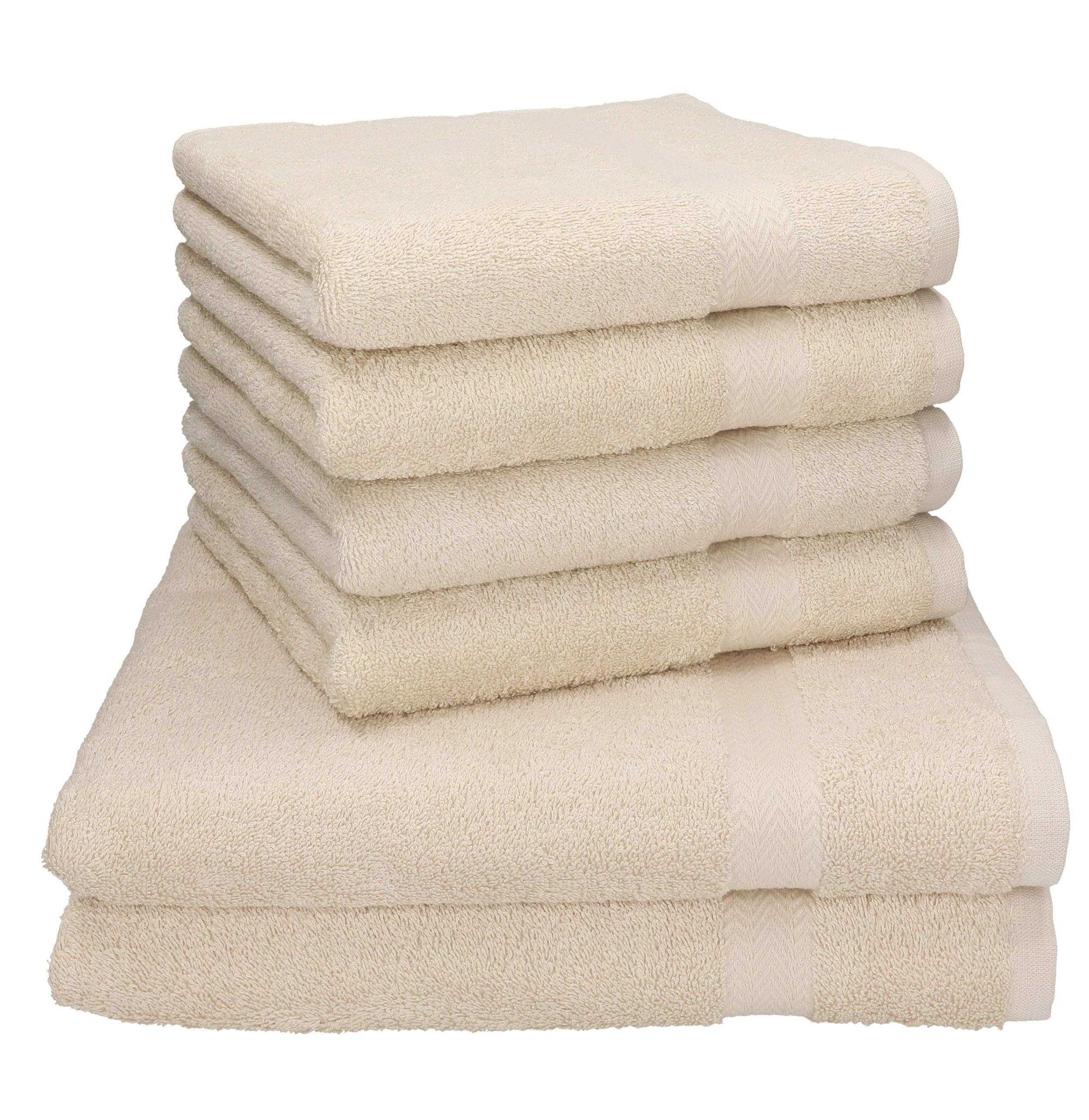 Betz Handtuch Set Betz PREMIUM Handtuch-Set -6 teiliges Handtücher-Set-100% Baumwolle, 100% Baumwolle, (6-tlg) sand