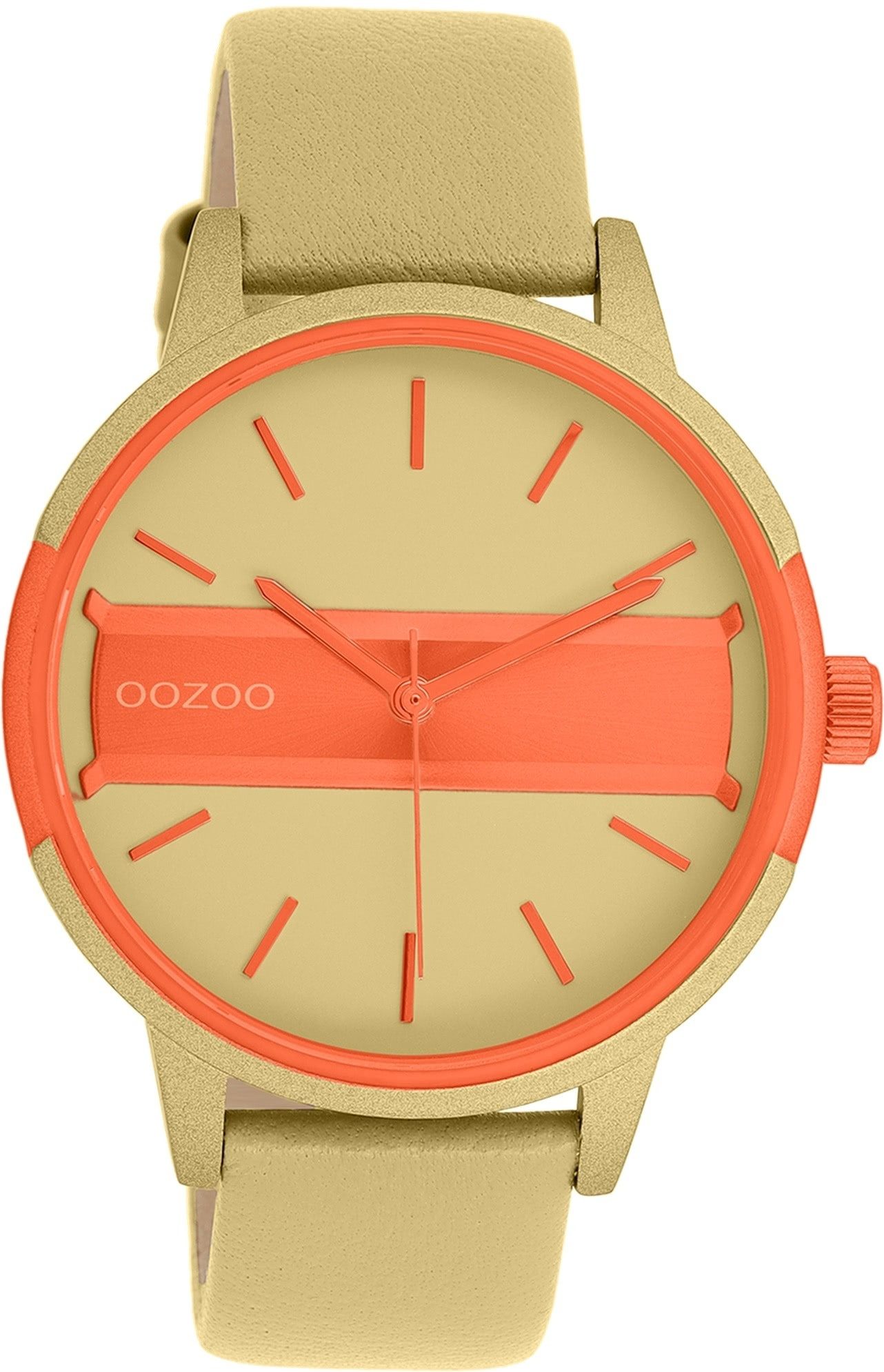 OOZOO Quarzuhr Oozoo Damen Armbanduhr olivgrün Analog, (Analoguhr), Damenuhr rund, groß (ca. 42mm) Lederarmband, Casual-Style