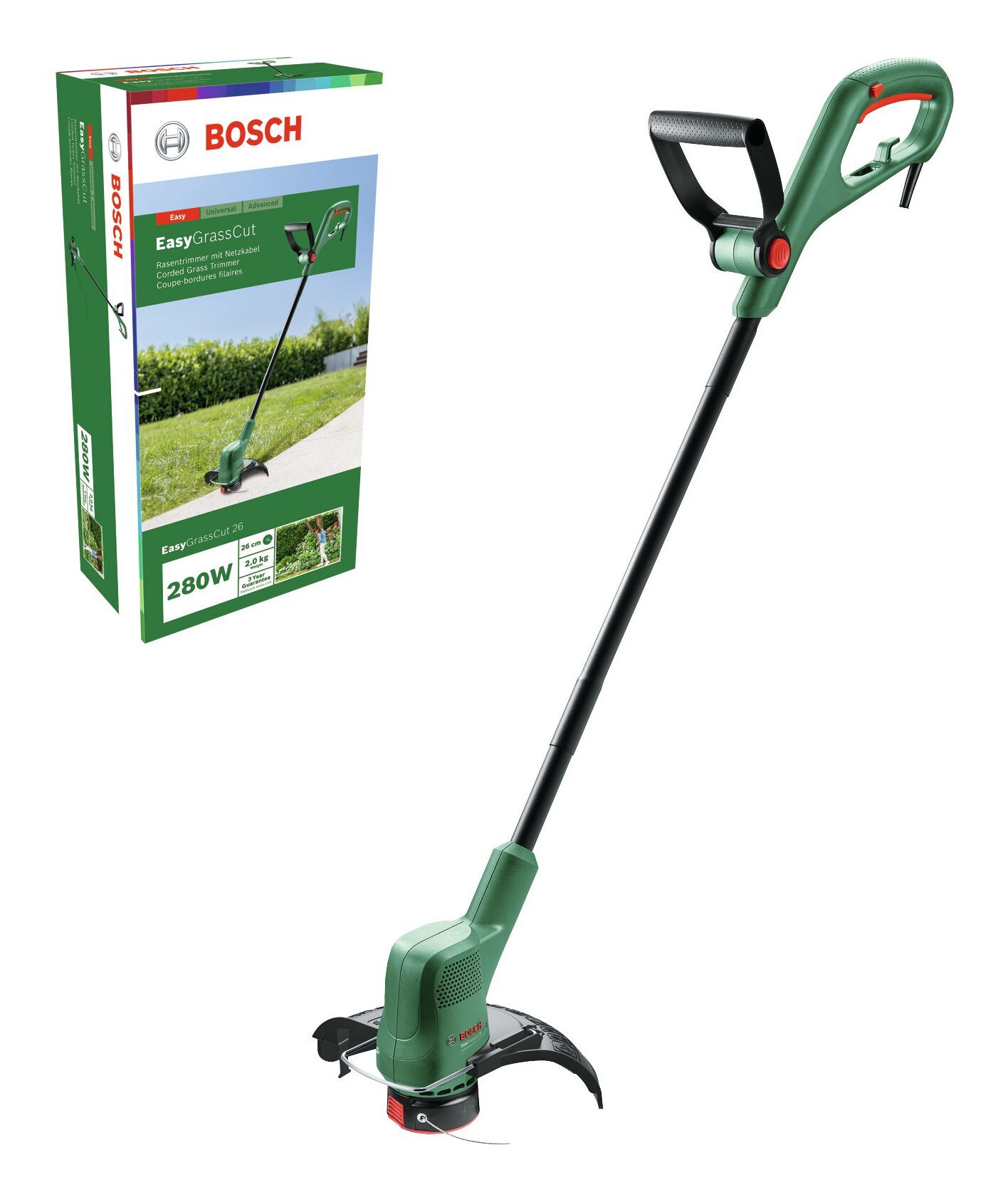 BOSCH Elektro-Rasentrimmer EasyGrassCut 26, 26 cm Arbeitsbreite Faden, Im Karton