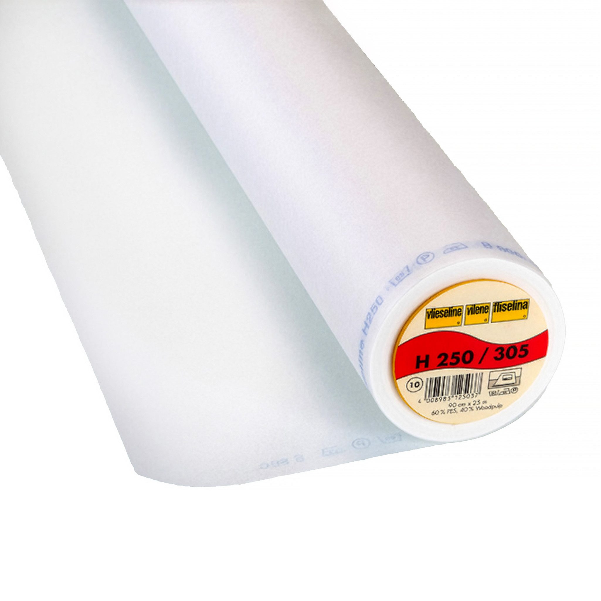 Vlieseline Stoff Vlieseline Bügeleinlage H250 Meterware, 90 cm breit Stoff, weiß