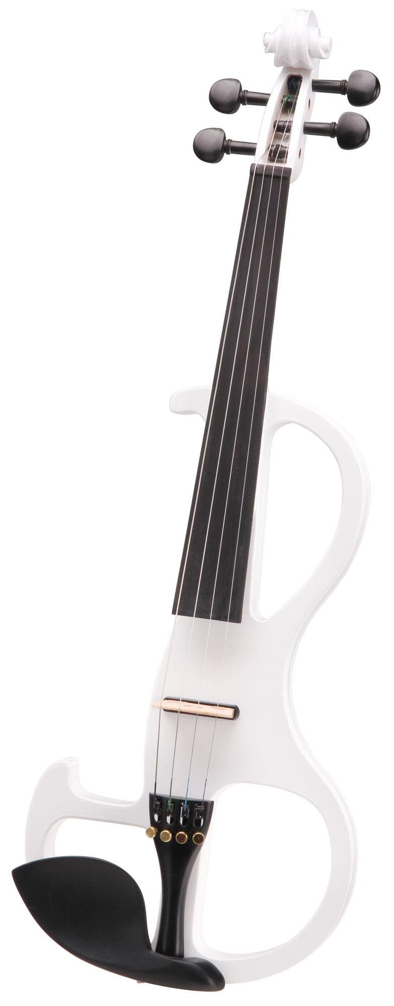 Classic Cantabile E-Violine Classic Cantabile EV-90WH 4/4 E-Violine weiß, Tonabnehmersystem mit 9V-Blockbatterie