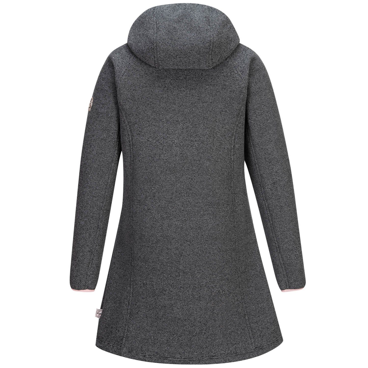 anthrazit FirstB kuschelig Damen warm weich, & Kapuzenfleecejacke