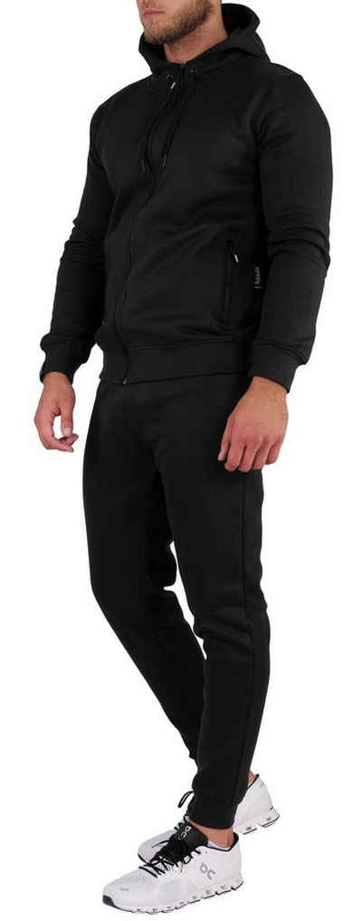 O'Poppy Jogginganzug Herren schwarz (2-tlg), mit Kapuze und Taschen mit Reißverschluss
