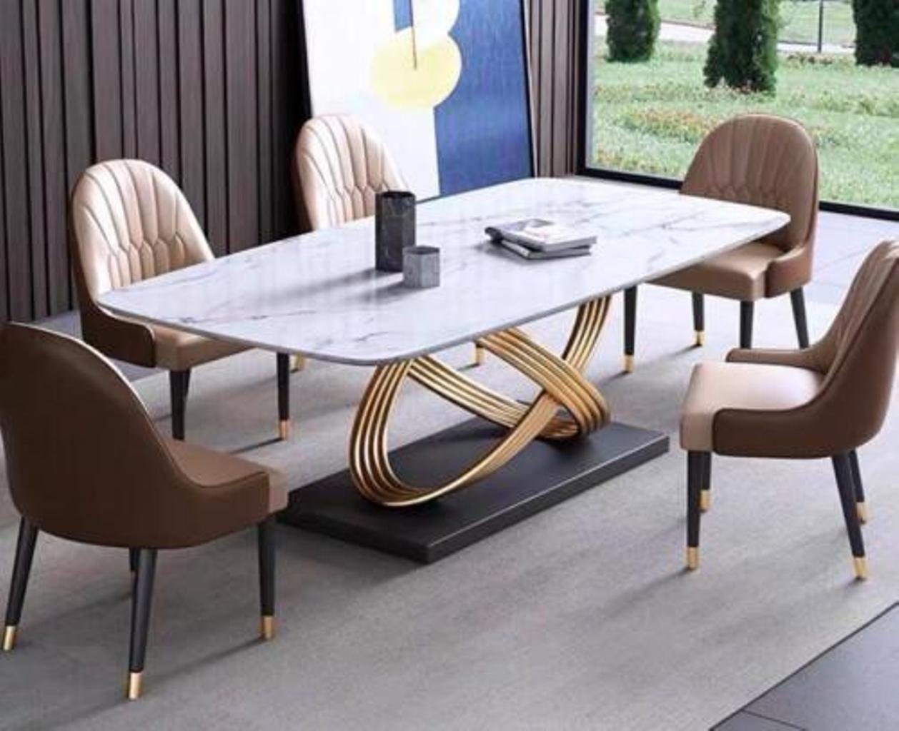 JVmoebel Esstisch, Tisch Design Tische Metall Edelstahl Esstisch Luxus Mega