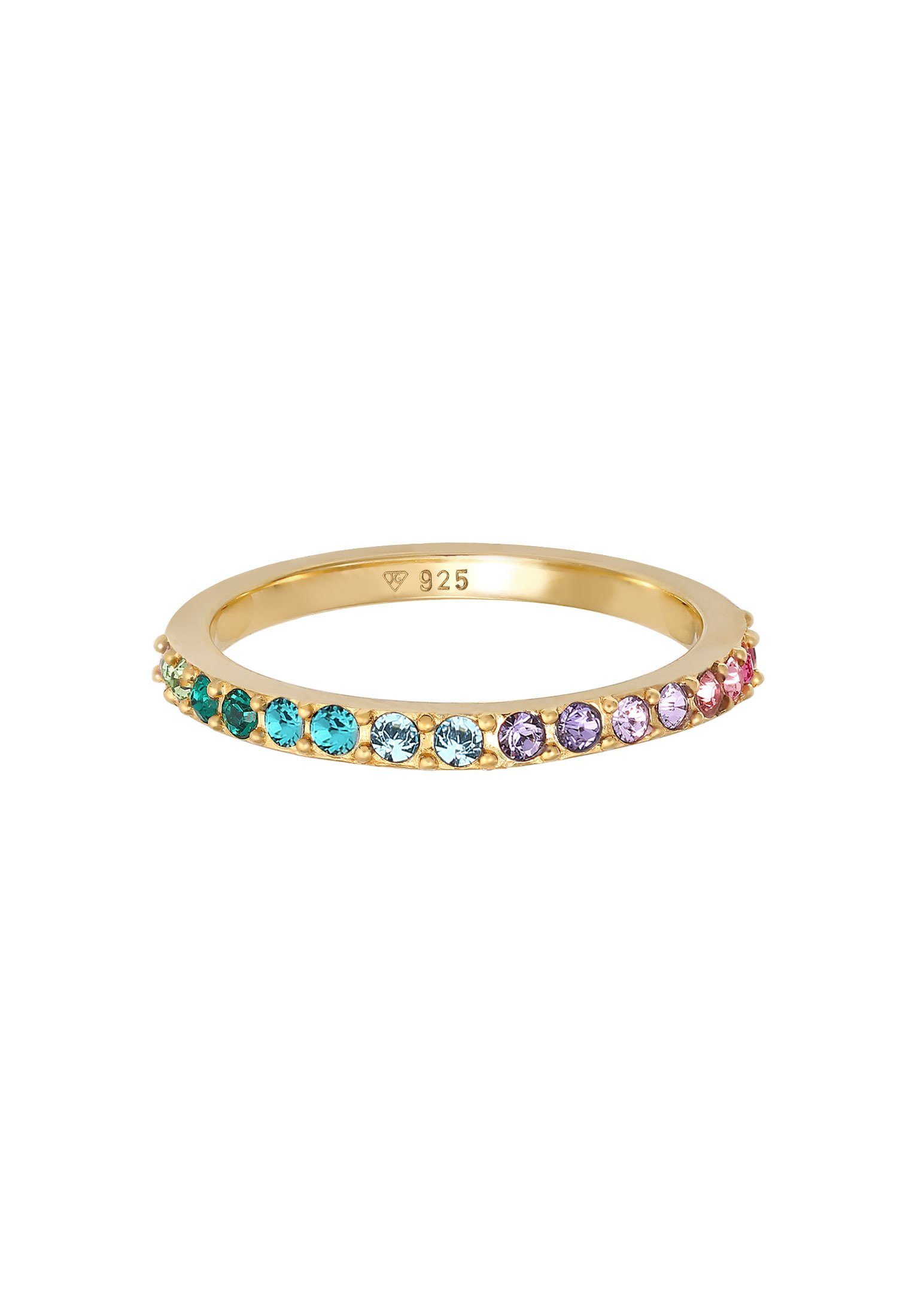 Elli Fingerring Bandring Kristall Multi-Colour Pastell günstig online kaufen