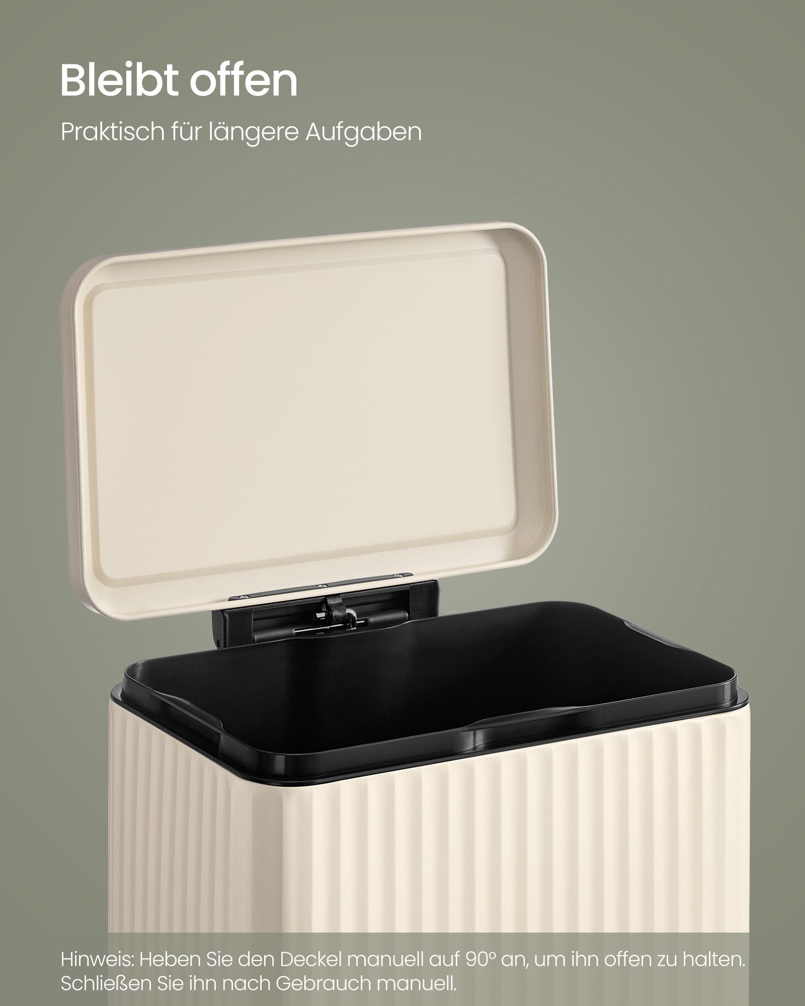 SONGMICS Mülleimer Abfalleimer für Küche, Mülleimer aus Stahl, Softclose, 50 Liter