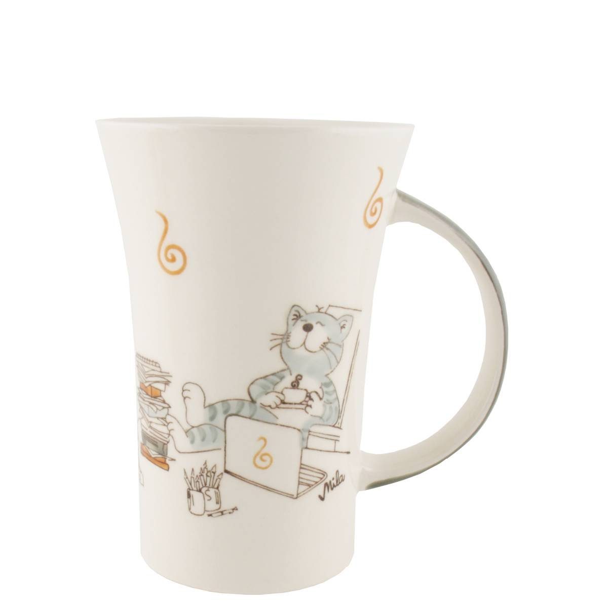 Mila Becher Mila Keramik-Becher Coffee Pot Oommh Katze relax - take it easy, Keramik