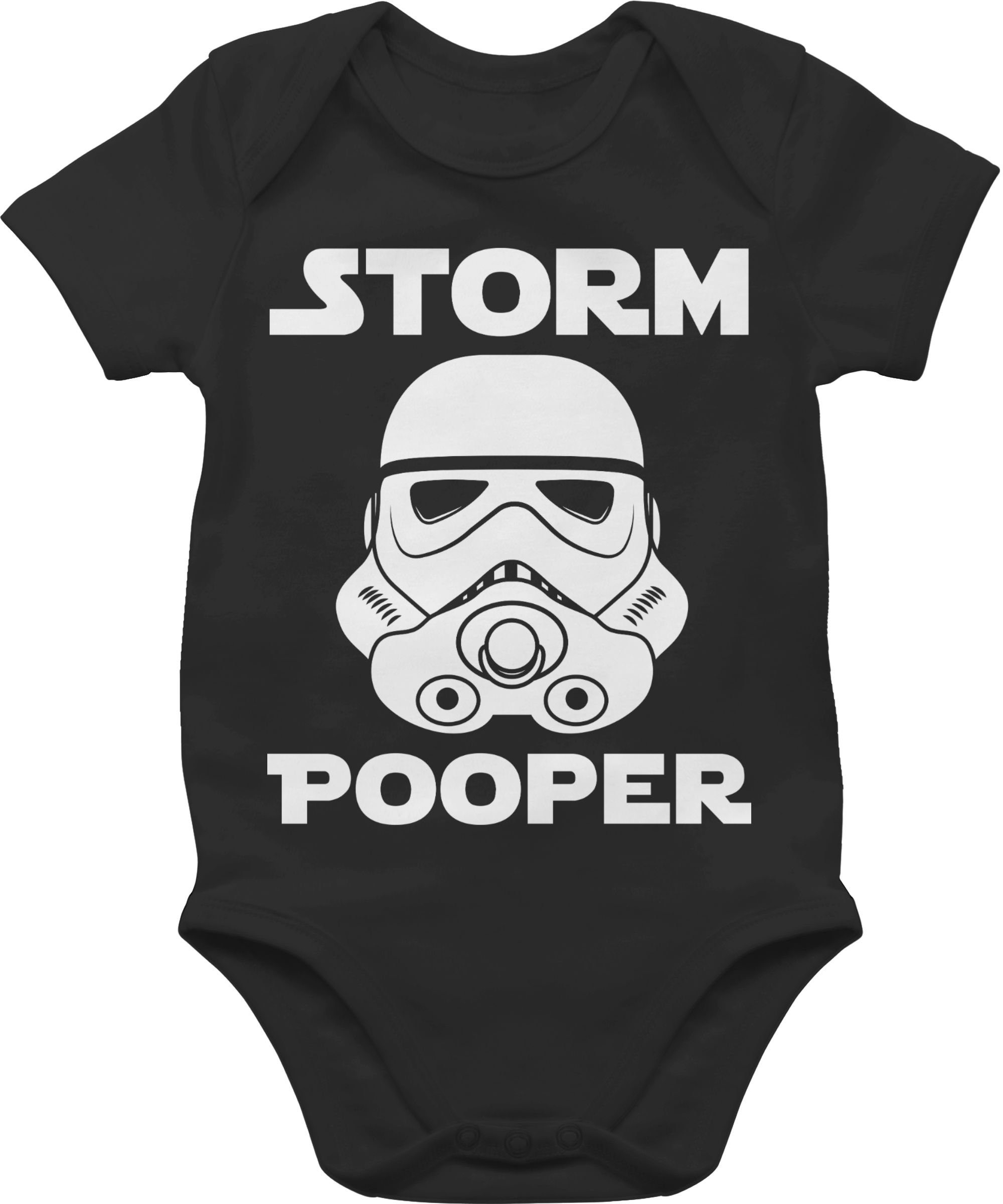 Pooper 1 Baby Schwarz Sprüche Shirtracer - Stormpooper Storm Shirtbody