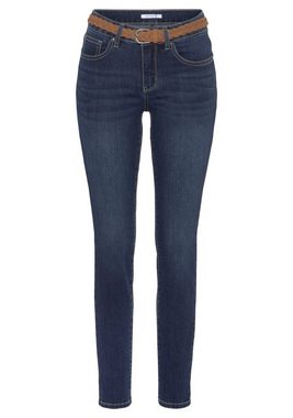 DELMAO Slim-fit-Jeans (Set, 2-tlg., mit Gürtel) mit modischem Flechtgürtel ---NEUE MARKE!