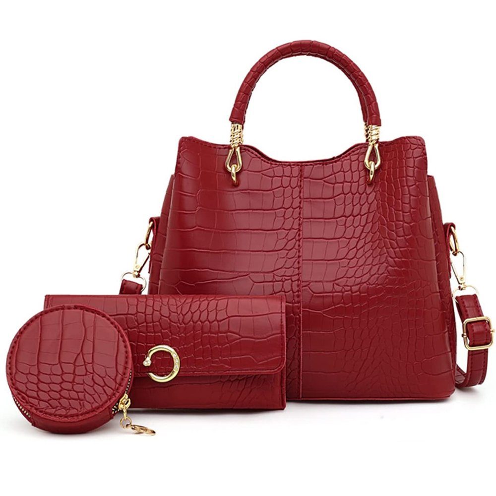 GelldG Handtasche Handtaschen Damen Set Shopper Schultertasche Frauen Umhängetasche, im praktischen Design