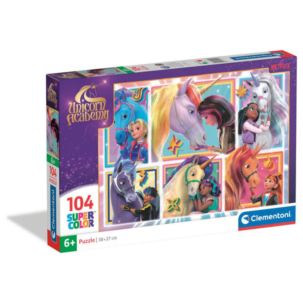 Clementoni® Puzzle Unicorn Academy Puzzle 104 Stück, Puzzleteile