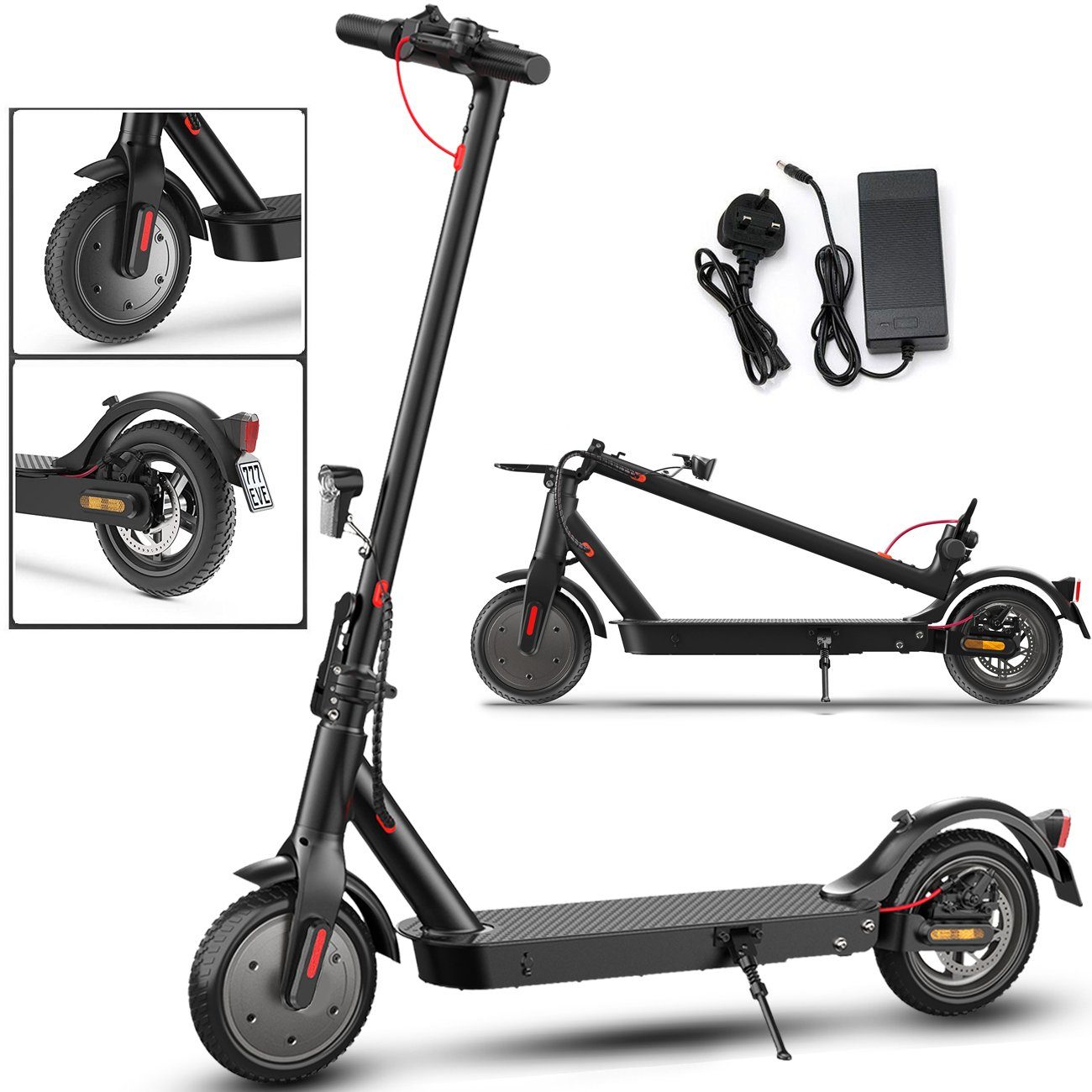 LETGOSPT E-Scooter Elektro Roller mit Straßenzulassung, 30 km Reichweite,  City E Scooter, 350,00 W, 20,00 km/h, faltbarer und tragbarer Elektroroller  für Erwachsene