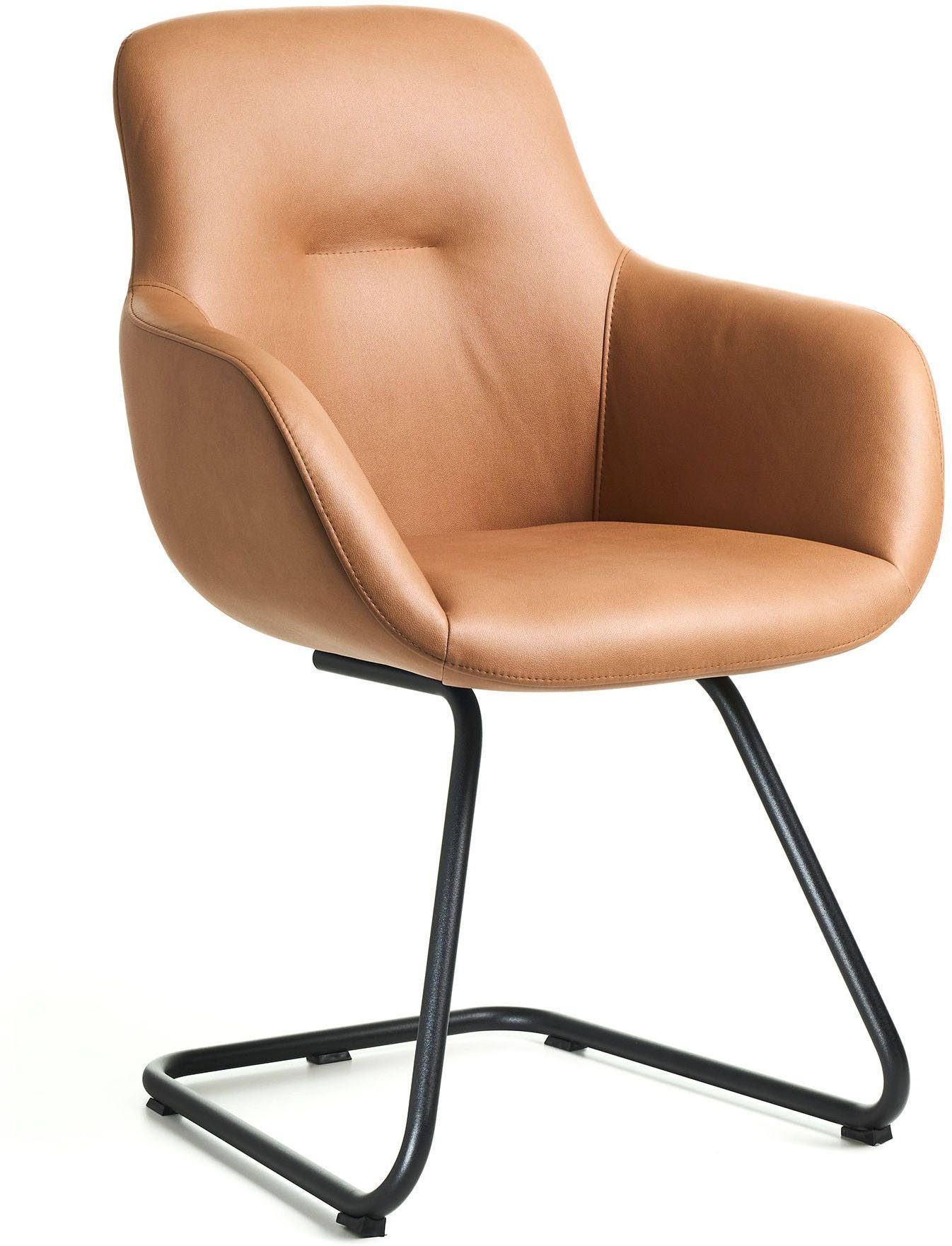 nobilia® Armlehnstuhl SWING-CHA - verschiedene Bezugsqualitäten wählbar (1 St), Sessel mit strukturgepulvertem Freischwingergestell
