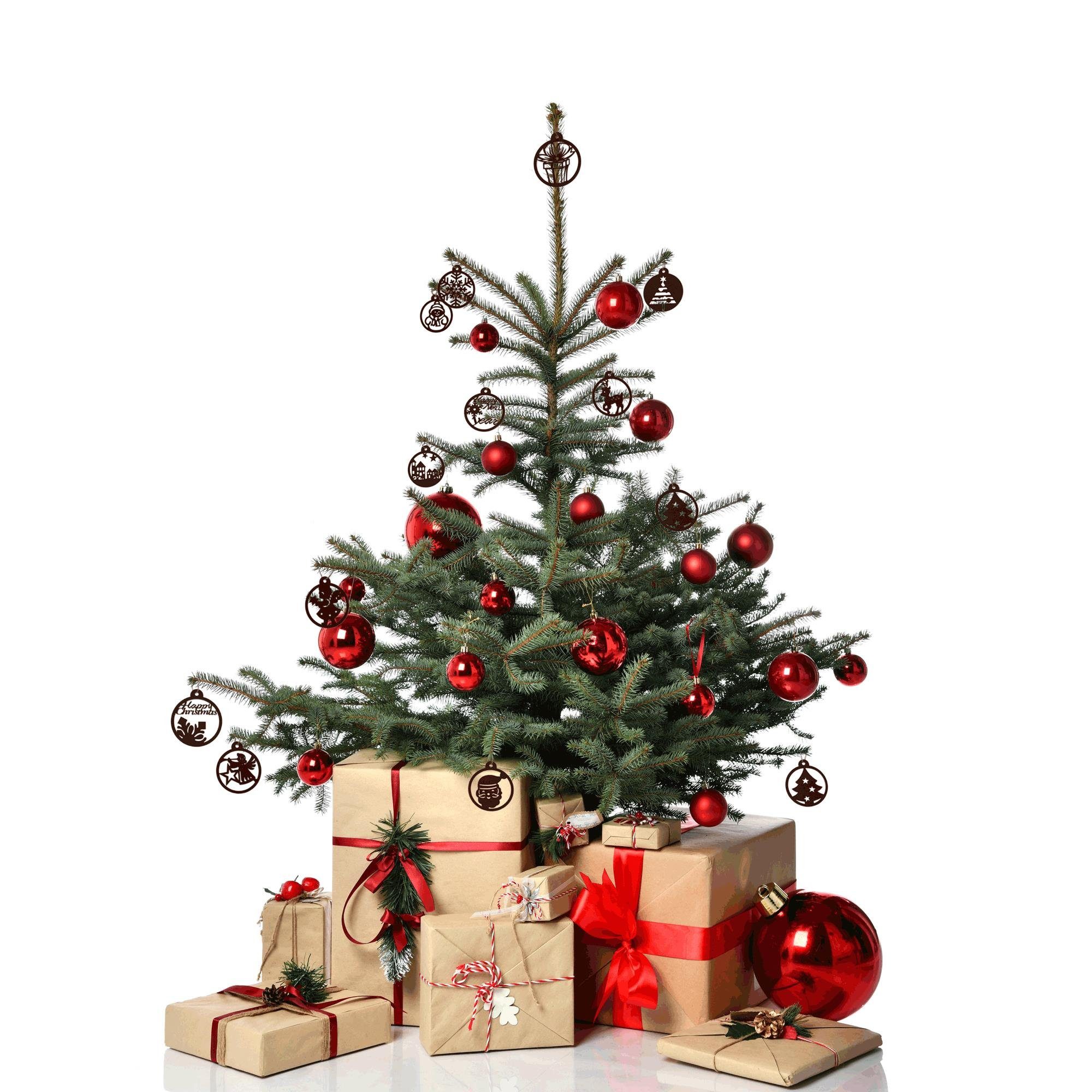 Christbaumschmuck Rost UNUS verschiedene Weihnachtsbaumkugel HOME Weihnachtsanhänger Set, Design 12er Weihnachtsanhänger Weihnachtsbaumschmuck