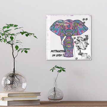 DEQORI Magnettafel 'Verzierter Elefant', Whiteboard Pinnwand beschreibbar