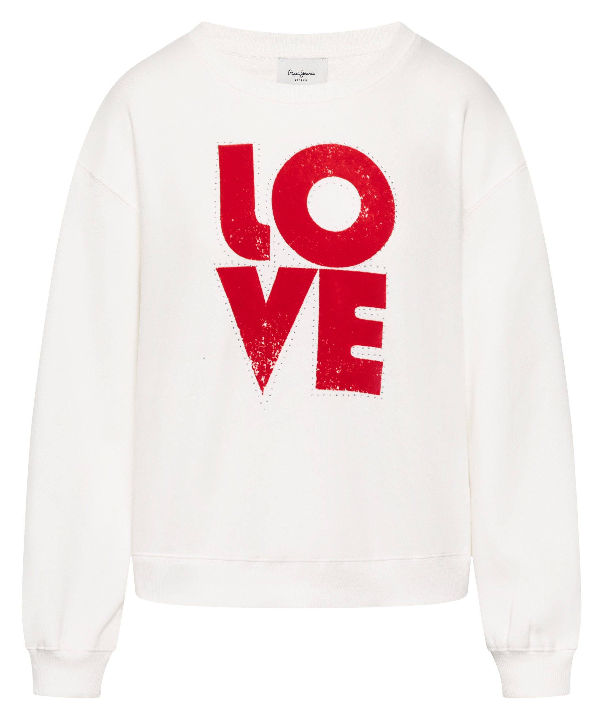 Pepe Jeans Sweatshirt BRISA mit Schmucksteinbesatz & Schriftzug