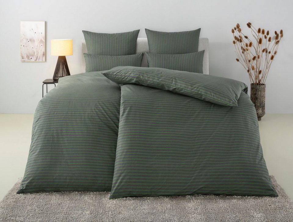Bettwäsche Jassen in Gr. 135x200 oder 155x220 cm, Bruno Banani, Renforcé, 2  teilig, moderne Bettwäsche aus Baumwolle, Bettwäsche mit Streifen-Design