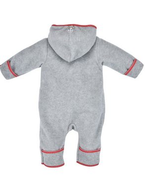 BONDI Strampler Kuscheliger Baby Fleece-Overall "Kuh" 93665 - Grau, Kinder Herbst Wintermode