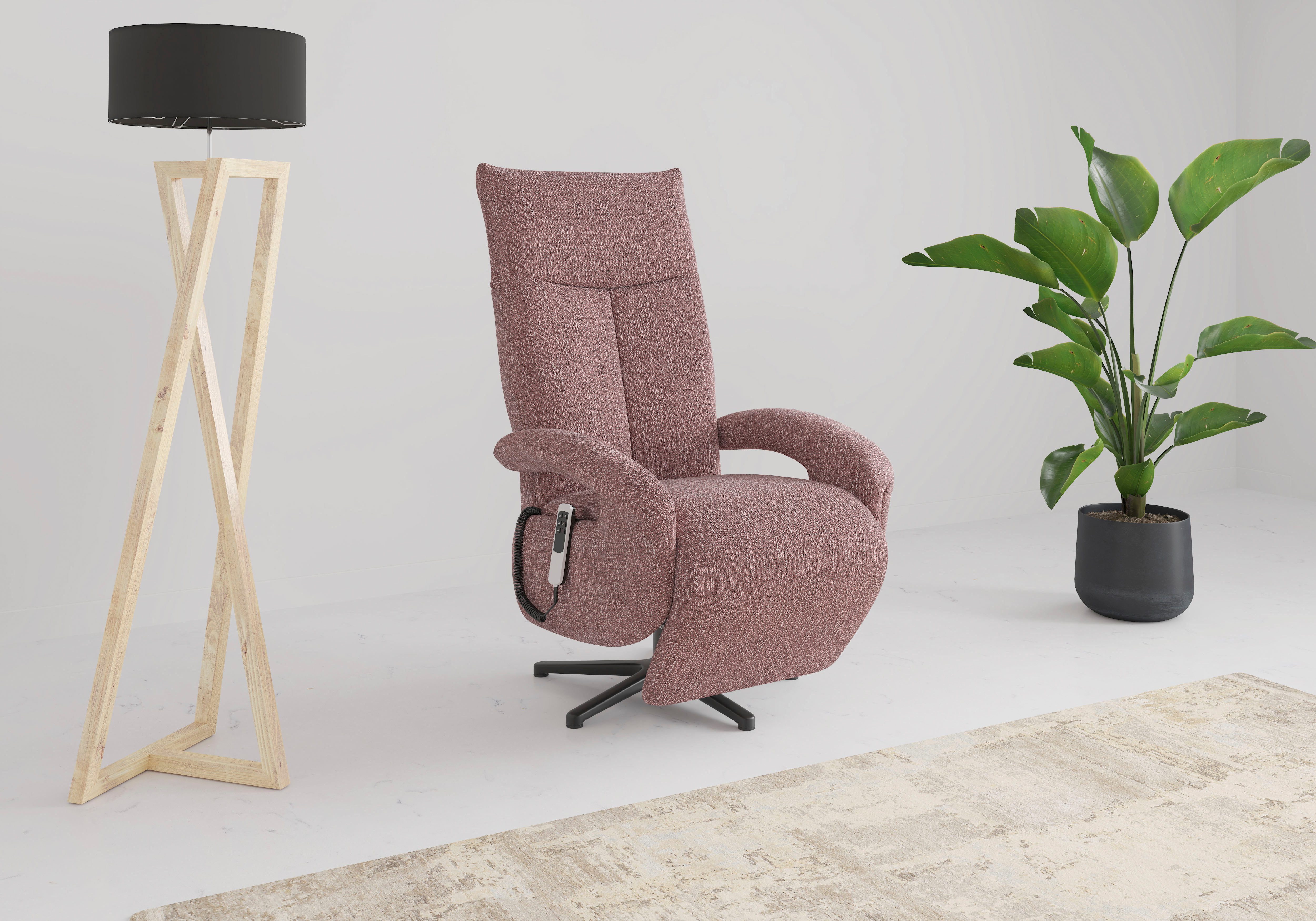 sit&more TV-Sessel Zoe, inkl. Kopfteilverstellung & 360° Drehfunktion, wahlweise mit 2 Motoren, Akku & Aufstehhilfe