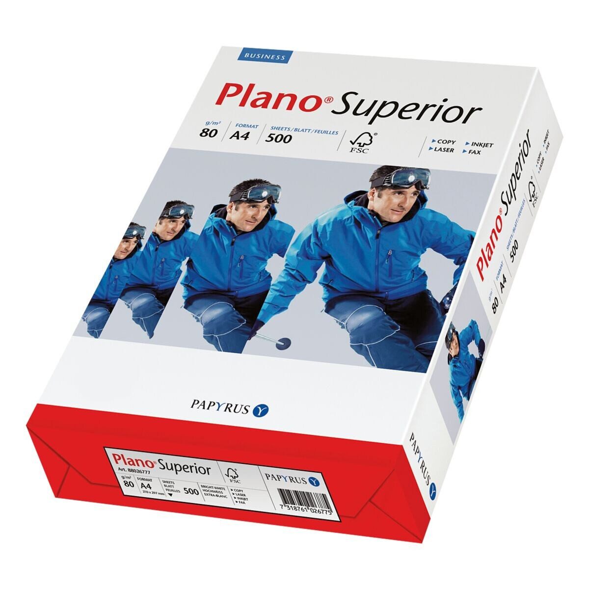 PLANO Druckerpapier Superior, Format DIN A4, 80 g/m², 165 CIE, 500 Blatt