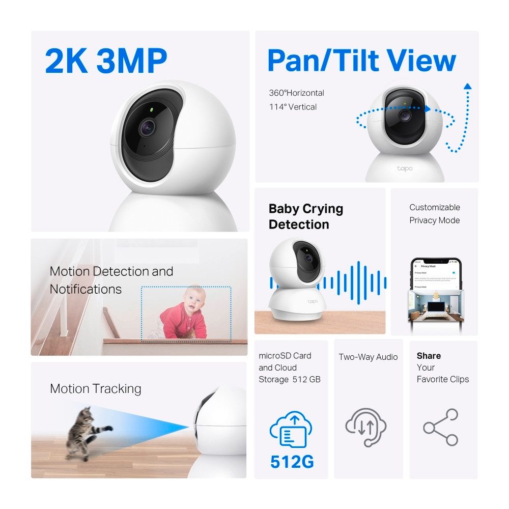 tp-link Indoor Kamera Tapo TC71 Pan/Tilt Home Security WiFi (Innenbereich)