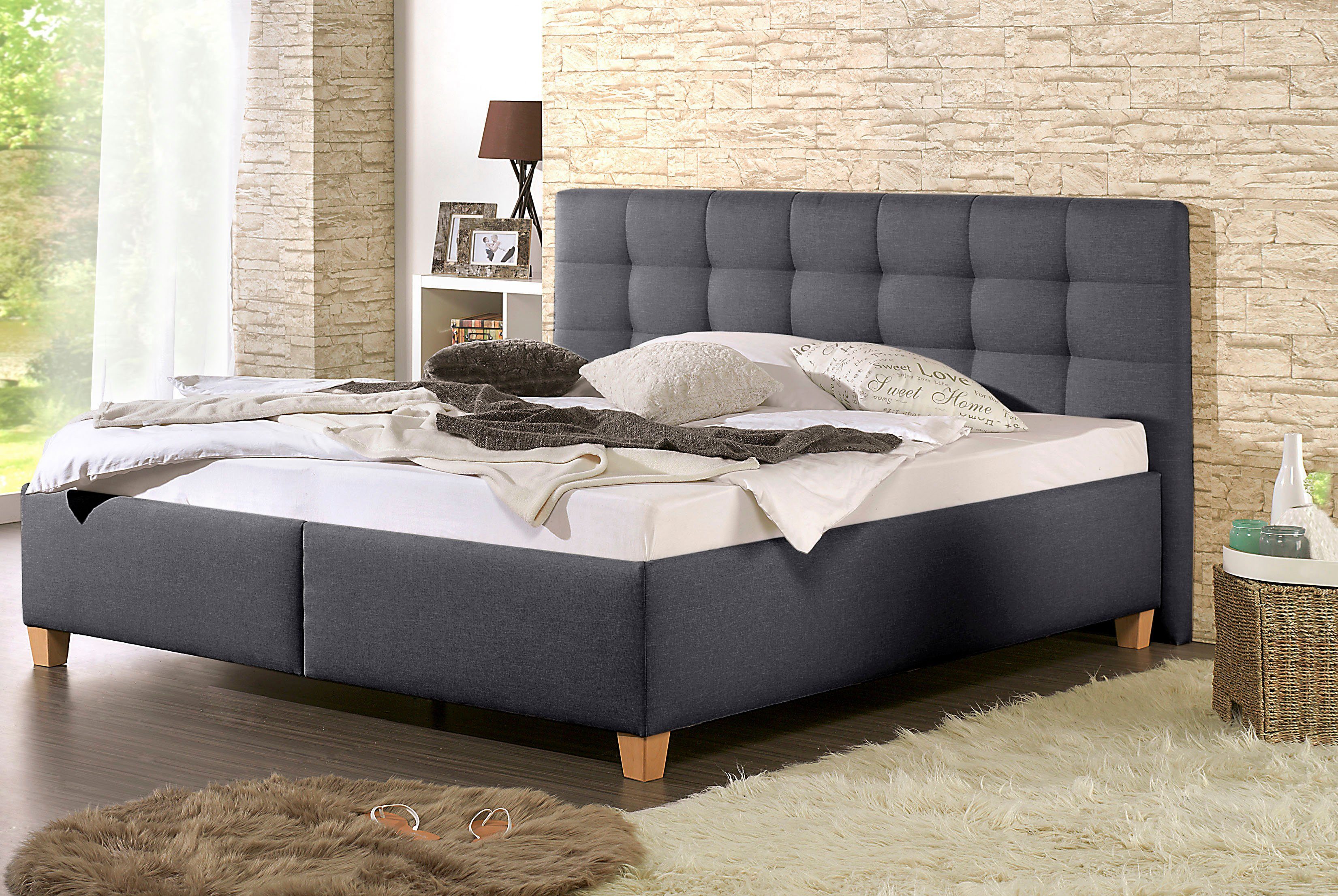 Maintal Polsterbett "Madane" wahlweise mit Matratze in den Härtegraden H2,H günstig online kaufen