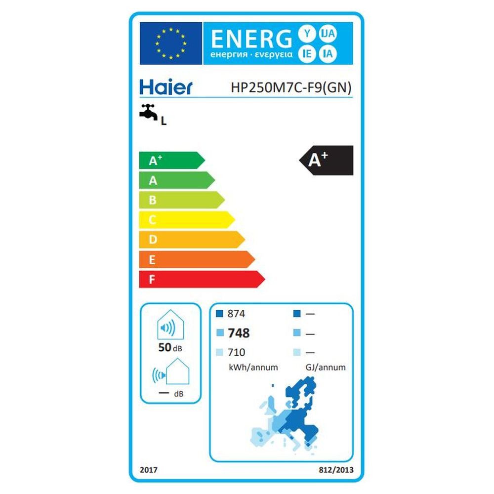 Haier Warmwasser-Wärmepumpe Kwikot by Haier 250 Liter Brauchwasserwärmepumpe Trinkwasser HP250M7C, Energieklasse A+