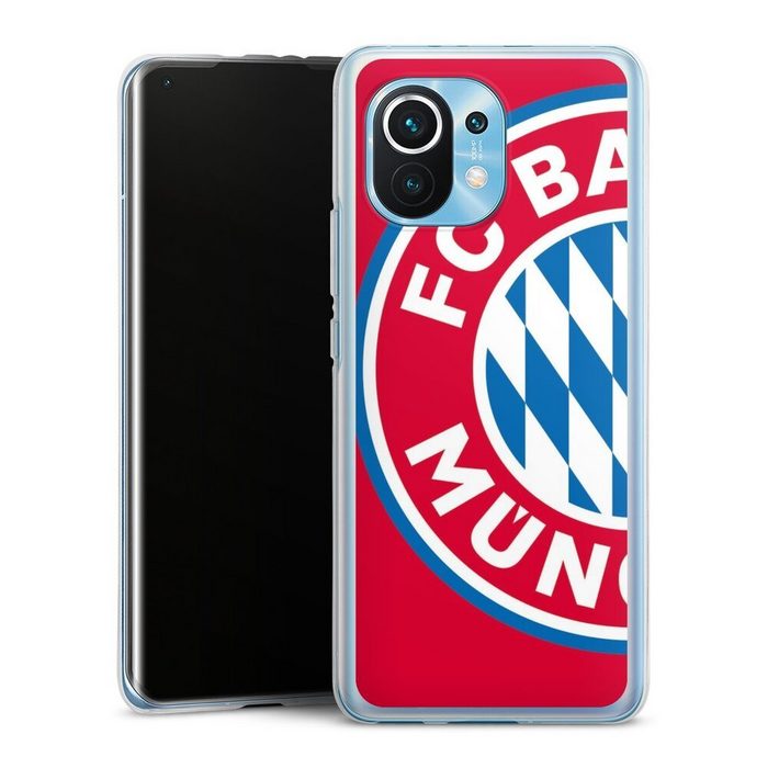 DeinDesign Handyhülle FC Bayern München Offizielles Lizenzprodukt FCB Großes FCB Logo Rot Xiaomi Mi 11 Silikon Hülle Bumper Case Handy Schutzhülle